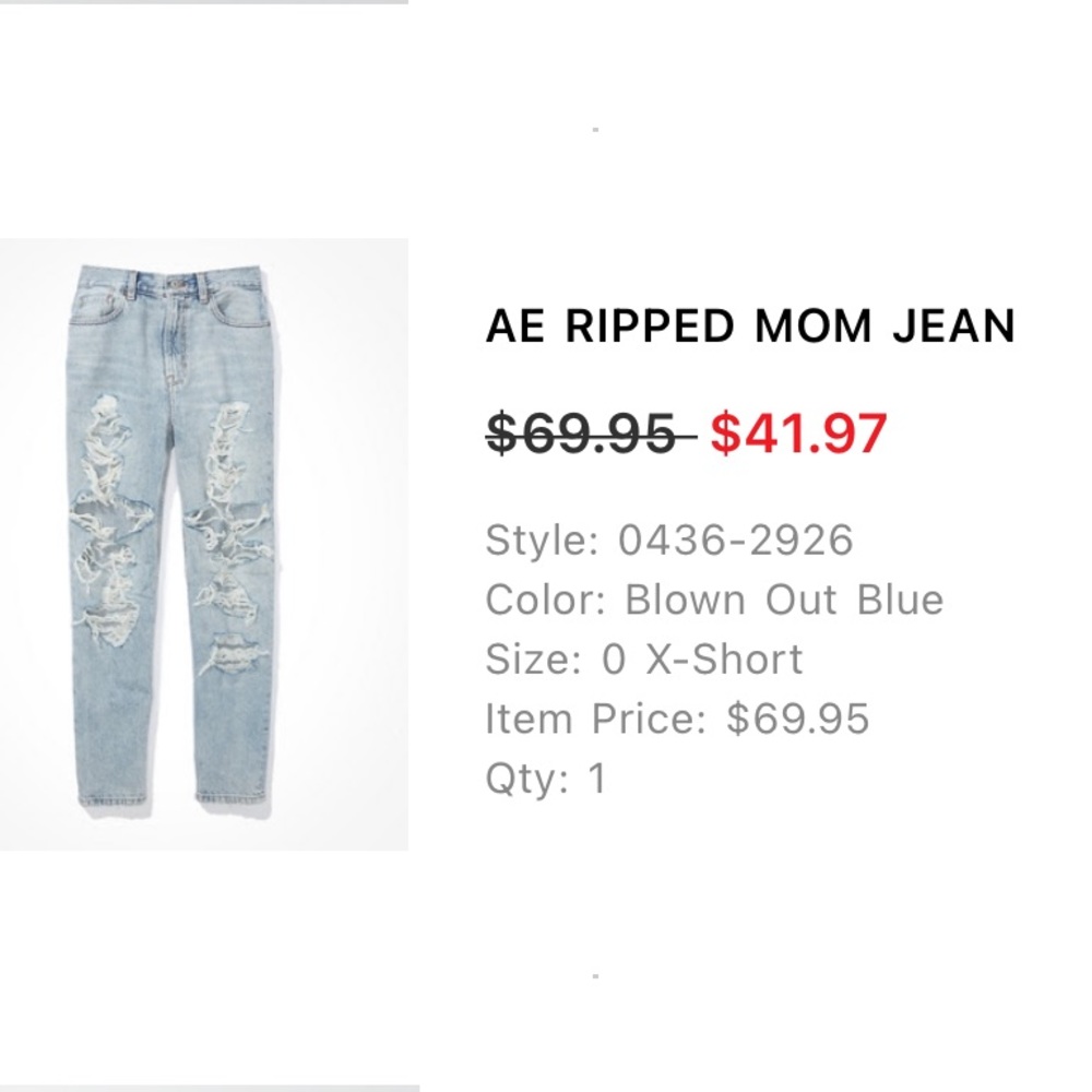 AE Ripped Mom Jean - 0 X-Short - Picture 14 of 16